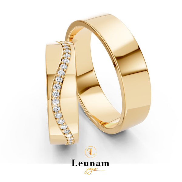Alianzas Onda Eterna – Oro 18k con Diamantes