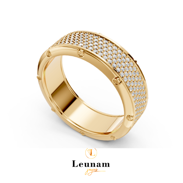 Anillo Rockford para Caballero – Oro 18k con Diamantes