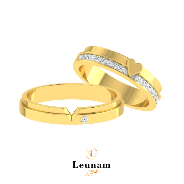 Alianzas Corazón Unido – Oro 18k en Amarillo, Blanco o Rosado