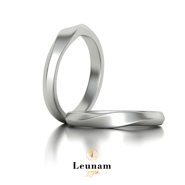 Anillos de bodas . Estilo espiral en oro 18k.