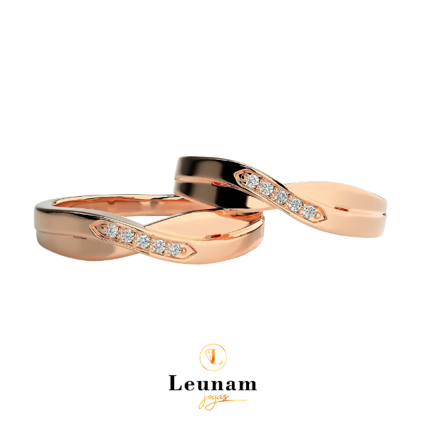 Alianzas Dúo Infinito – Oro 18k con Diamantes