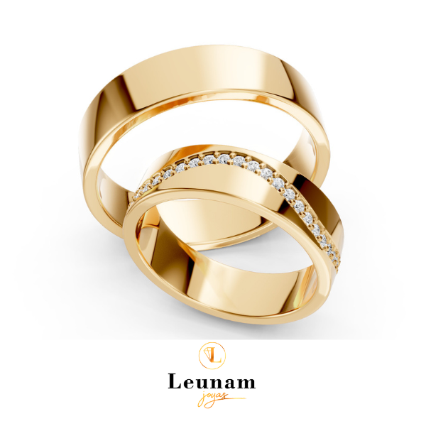 Alianzas Onda Eterna – Oro 18k con Diamantes