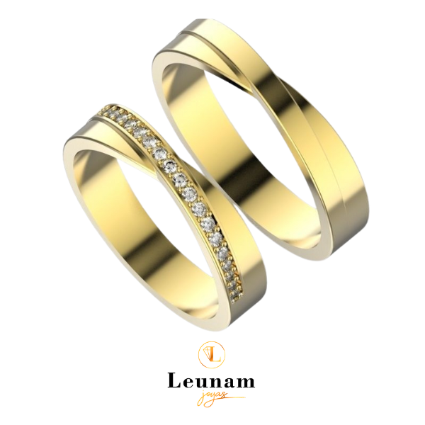 Alianzas Twist con Diamantes – Oro 18k