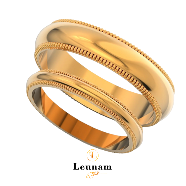 Alianzas Milgrain Clásicas – Oro 18k
