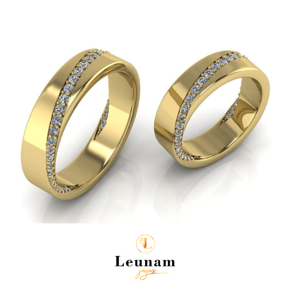 Alianzas Contorno Canal – Oro 18k (con y sin diamantes)