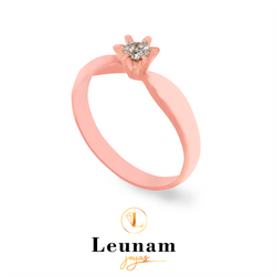 Anillo compromiso de oro rosa 18kt. con Diamante