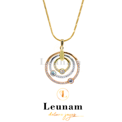 Dije de oro 18kt. diseno en tres colores de oro